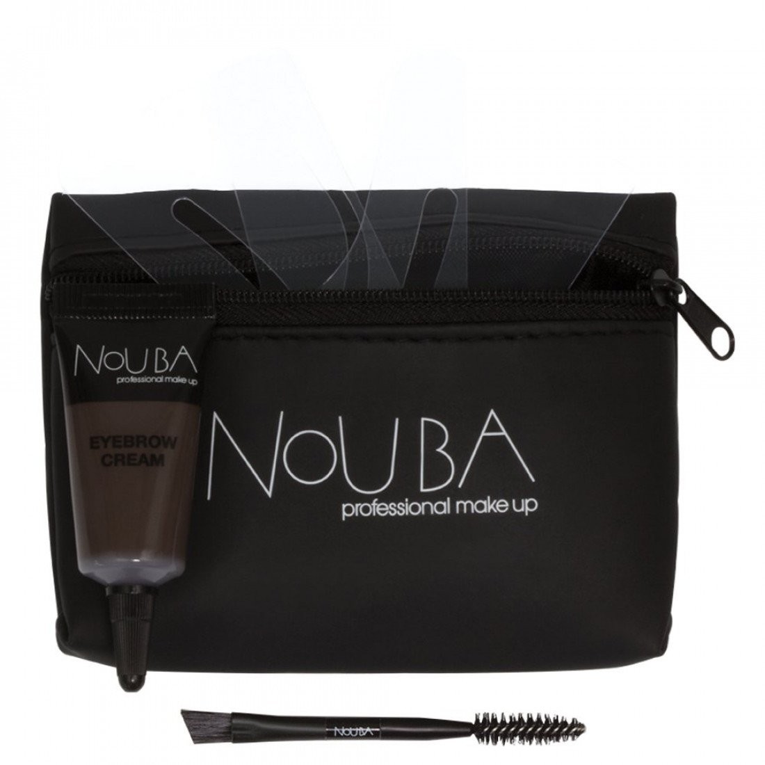 Set Nouba da 30 pezzi: Pennello per sopracciglia Nouba + Gel per sopracciglia Nouba 7ml + Pochette in tessuto nera