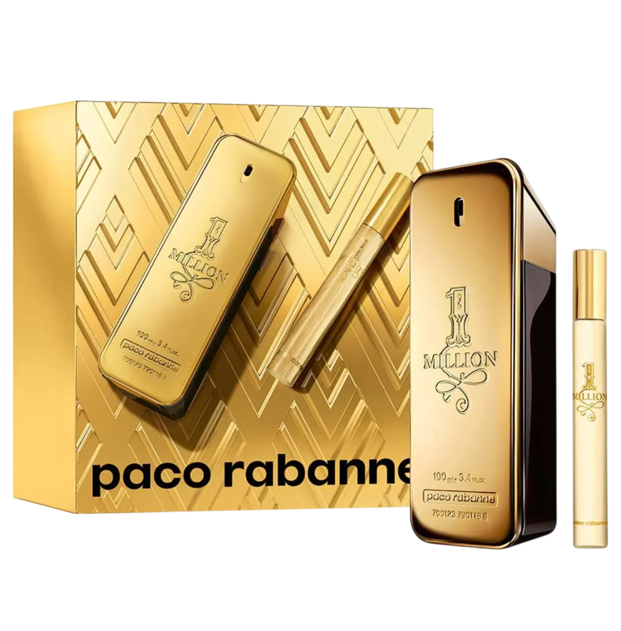 Cofanetto Paco Rabanne: 1 Million Eau De Toilette uomo 100ml + 1 Million Eau De Toilette uomo 10ml