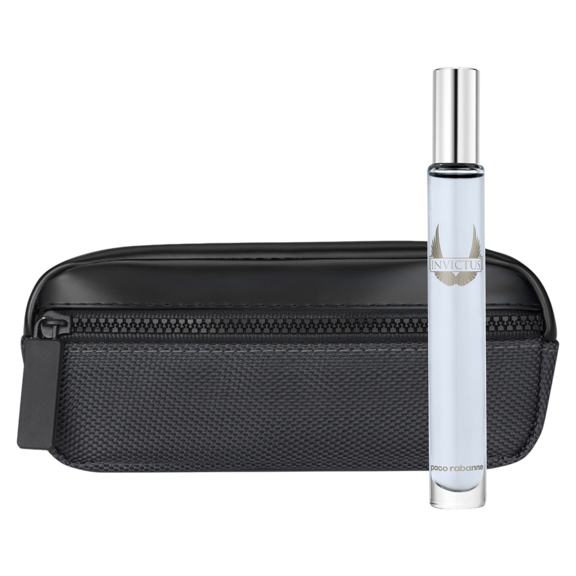 Set Paco Rabanne: Invictus Eau De Toilette uomo 10ml Miniatura + Custodia da viaggio Invictus Nero