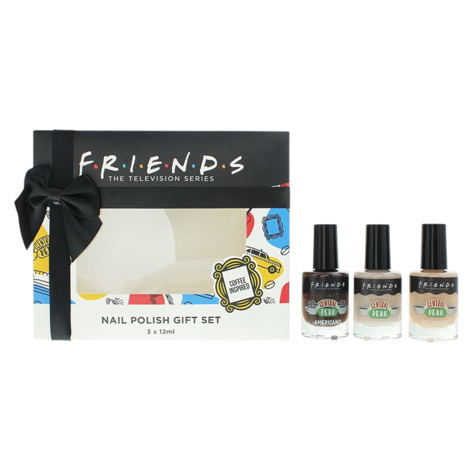 Set Trio Warner Bros Friends Smalto per unghie resistente alle scheggiature colore caffè 3 pezzi da 12ml