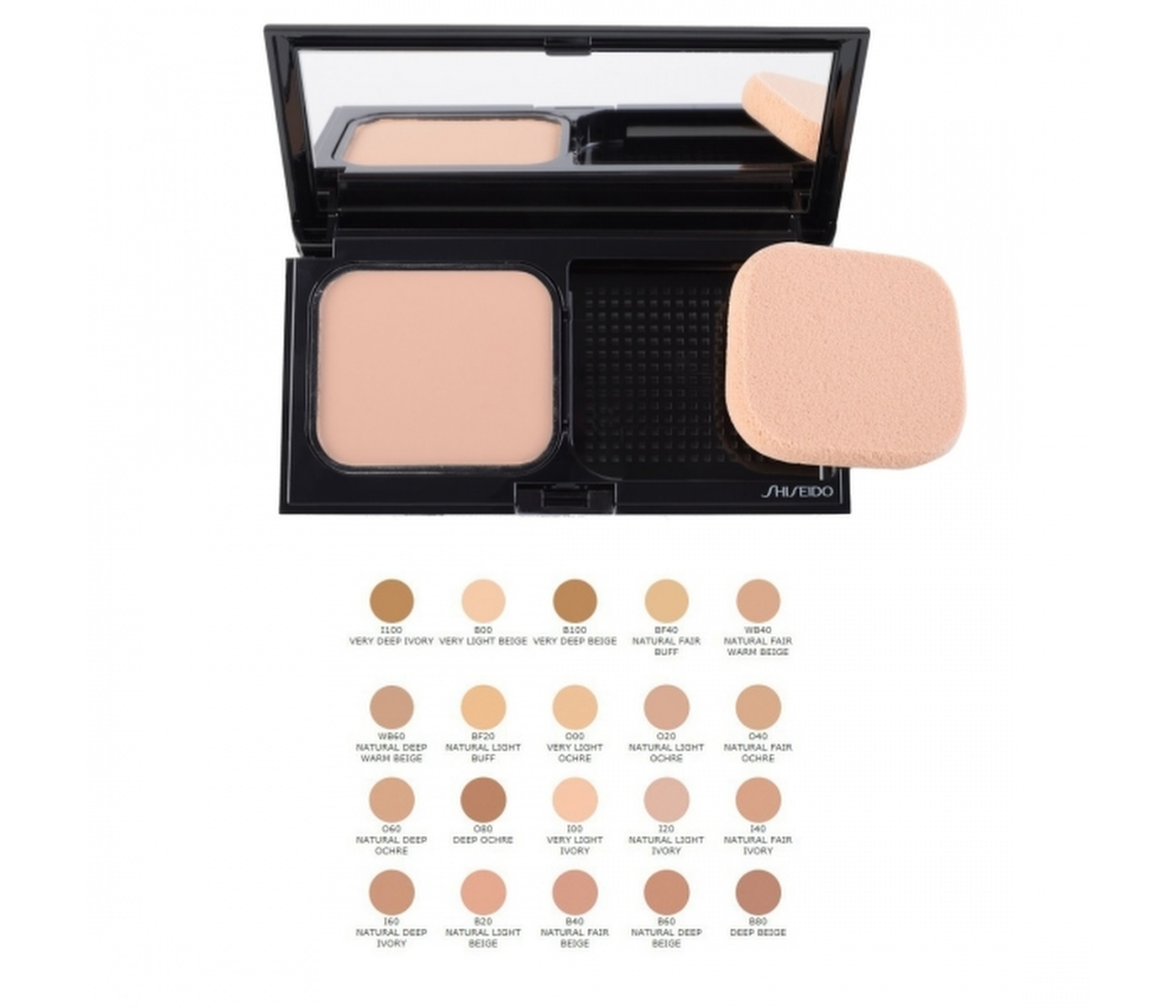 Fondotinta compatto opacizzante Shiseido Sheer senza oli a lunga durata O20 Natural Light Ochre SPF 10 ricaricabile 98 g