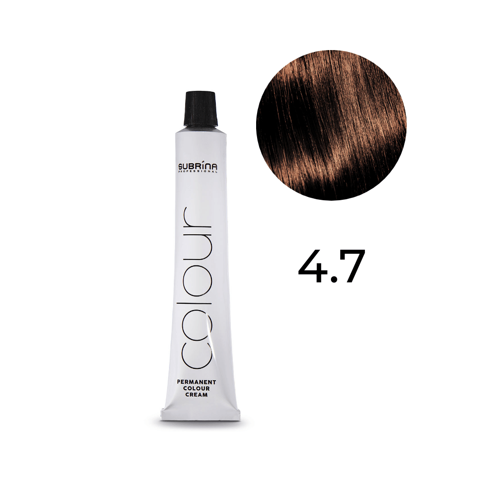 Tintura per capelli permanente Subrina Professional Essential Colour 4/7 Castano Medio 100ml