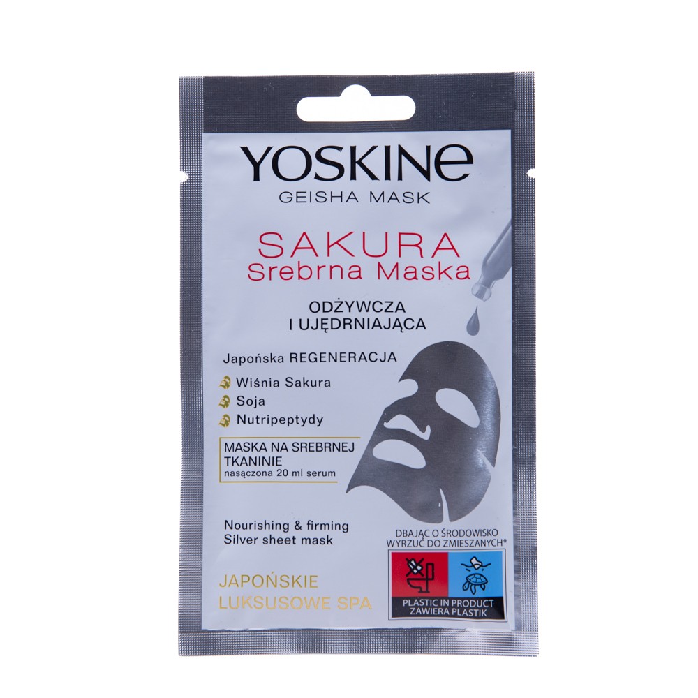Maschera viso rassodante in tessuto Yoskine Geisha Sakura 20ml