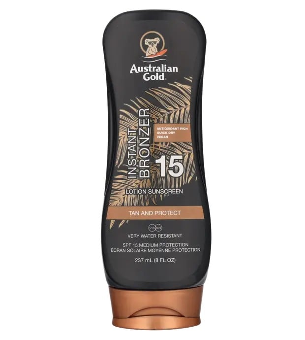 Australian Gold SUNSCREEN SPF15 lotion with bronzer 237ml unisex 237ml