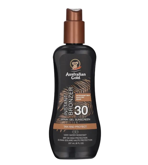 Australian Gold Spray gel solare SPF30 con autoabbronzante istantaneo 237ml unisex