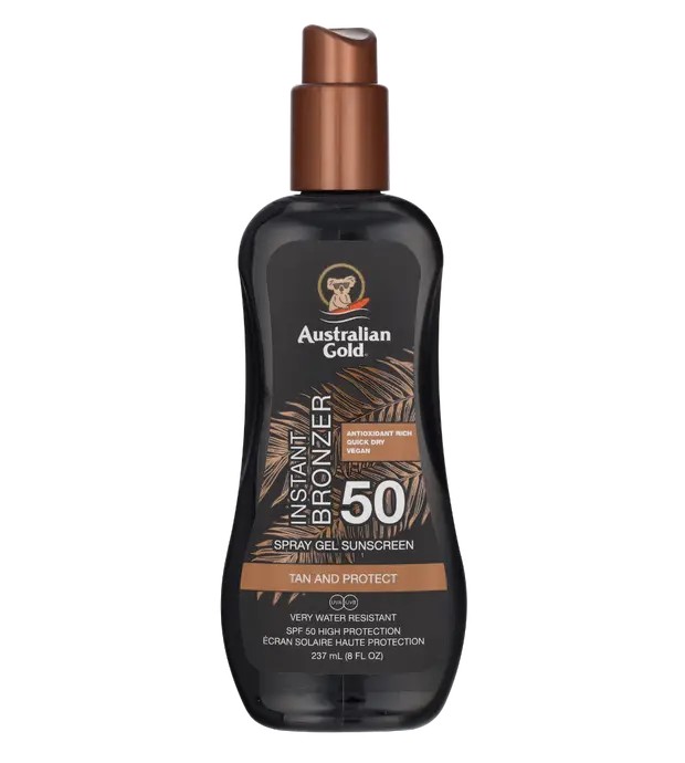 Australian Gold Spray gel solare SPF50 con autoabbronzante istantaneo 237ml unisex