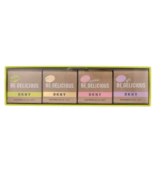 DKNY Be Delicious Women Giftset eau de parfum 7ml Extra Delicious eau de parfum 7ml Golden Delicious 7ml 100% Deicious eau de p