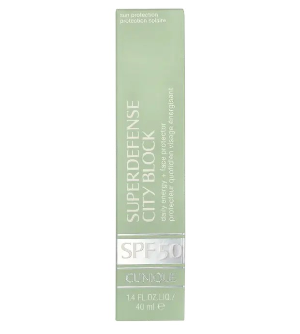 Clinique Fluido protettivo colorato per la pelle SPF 50 Superdefense City Block Daily Energy + Protezione Viso 40ml donna