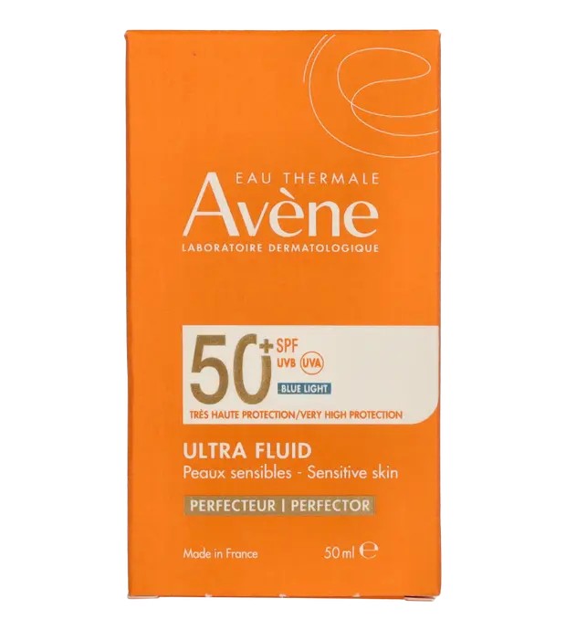 Avne Sun Ultra Fluid Perfector SPF50 Fluido abbronzante waterproof e tonificante per il viso donna 50ml