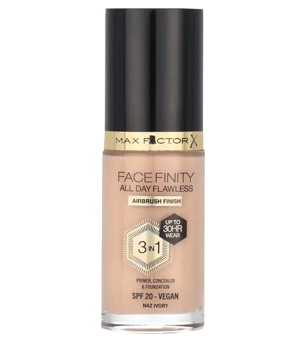Max Factor FACEFINITY ALL DAY FLAWLESS 3 IN 1 foundation N42ivory 30ml donna