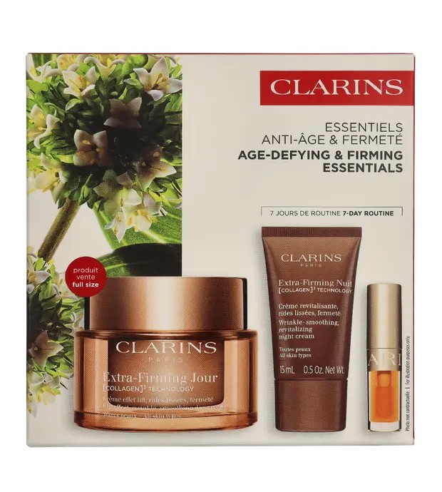 Clarins Age-Defying & Firming Essentials Set Day Cream 50ml Night Trial 15ml Lip Oil 1,4ml 1,15g