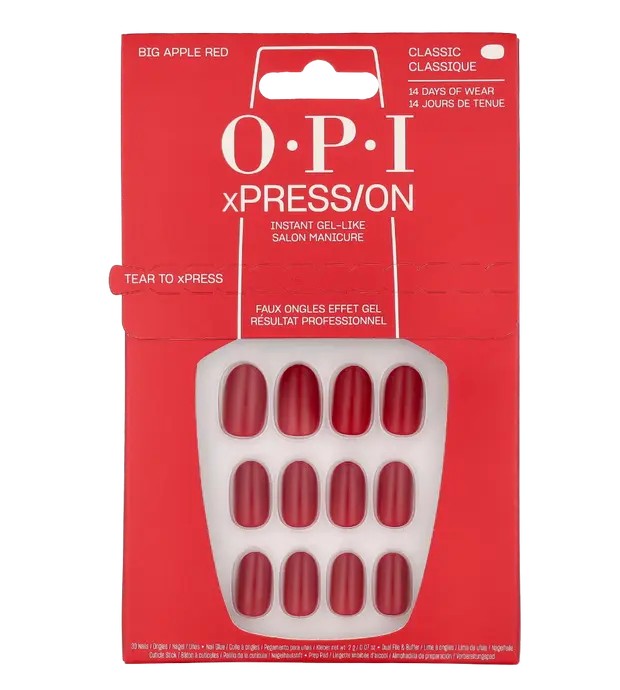 OPI Xpress-On Nail Art 30 unità Big Apple Red