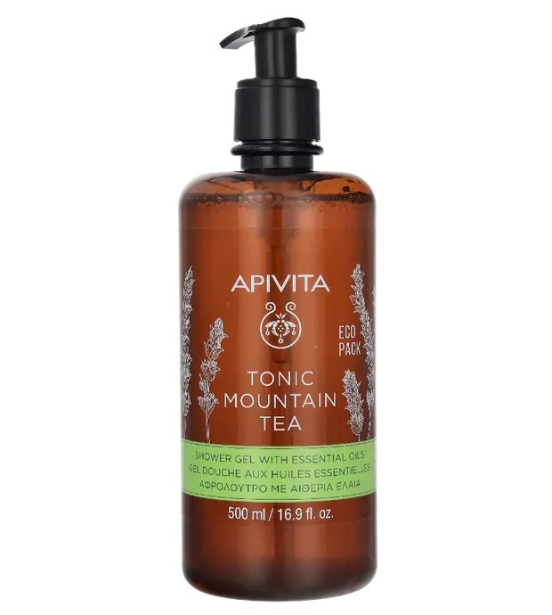 Apivita Tonic Mountain Tea Shower Gel with Essential Oils 500ml