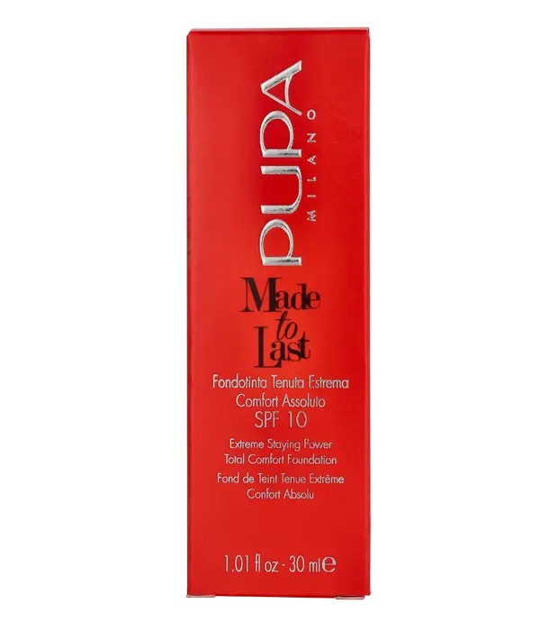 Pupa Made To Last ParabenFree Long Lasting Liquid Foundation 050 Sand SPF 10 30ml donna