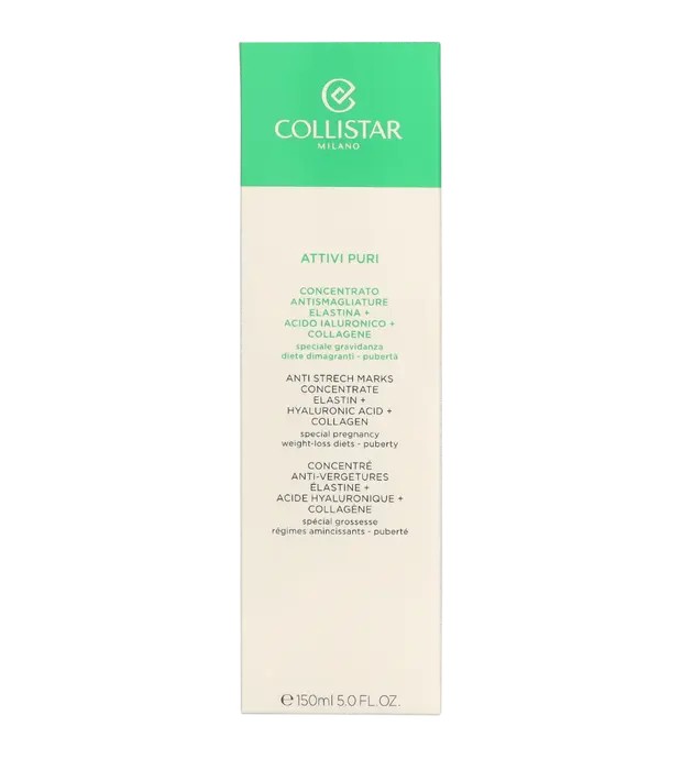 Collistar ATTIVI PURI concentrado antiestras elastina cido hialurnico colgeno 150ml donna