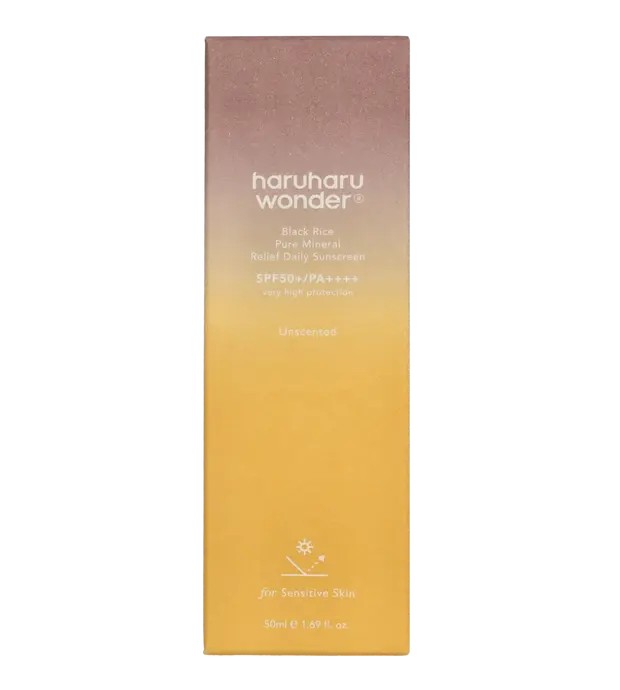 Haruharu Wonder Black Rice Pure Mineral Relief Daily Sunscreen SPF 50+ - Crema solare minerale 50ml donna
