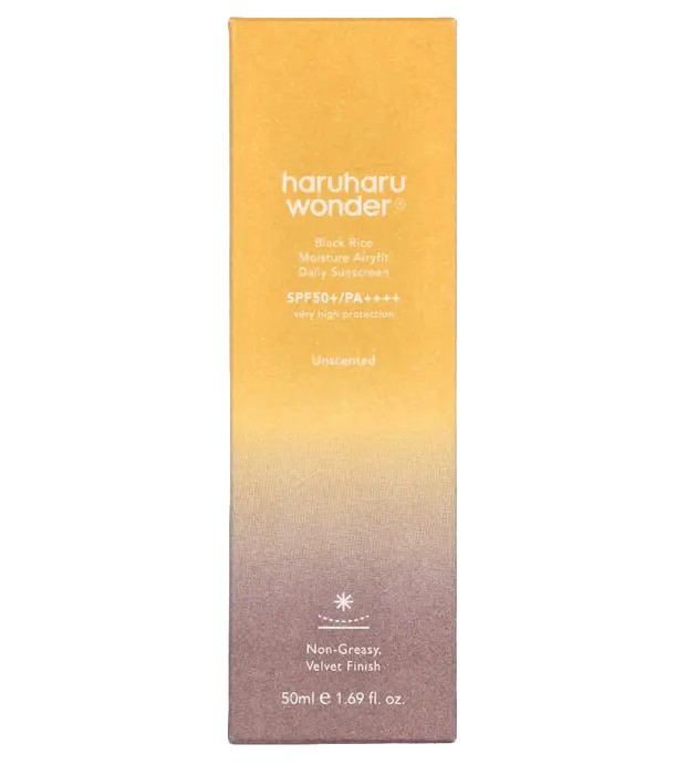 Haruharu Wonder Black Rice Moisture Airyfit Daily Sunscreen SPF 50+ - Crema solare per il viso 50ml donna