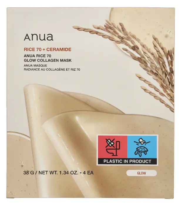 Set di maschere viso Anua Rice 70 Glow Collagen - Set di maschere viso 38.0g donna