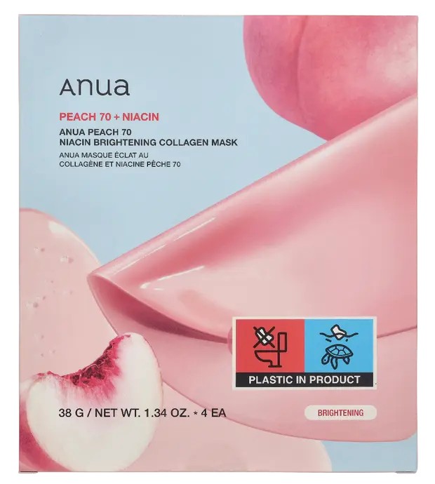 Set di maschere viso illuminanti al collagene e niacina Anua - Set di maschere viso 38,0 g donna