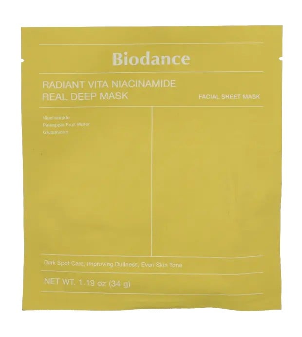 Biodance Radiant Vita Niacinamide Real Deep Mask - Maschera idrogel illuminante 34.0g donna
