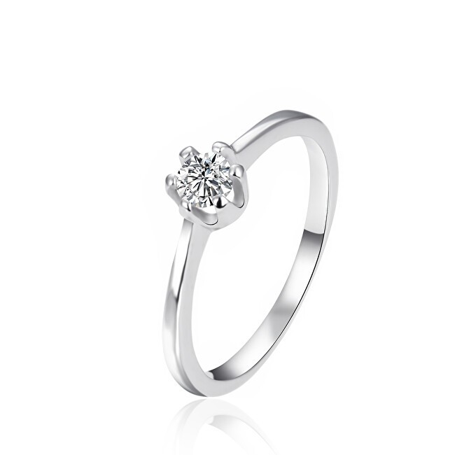 Agato Anello di fidanzamento in argento con zircone AGT-R02W - Diametro: 56 mm donna