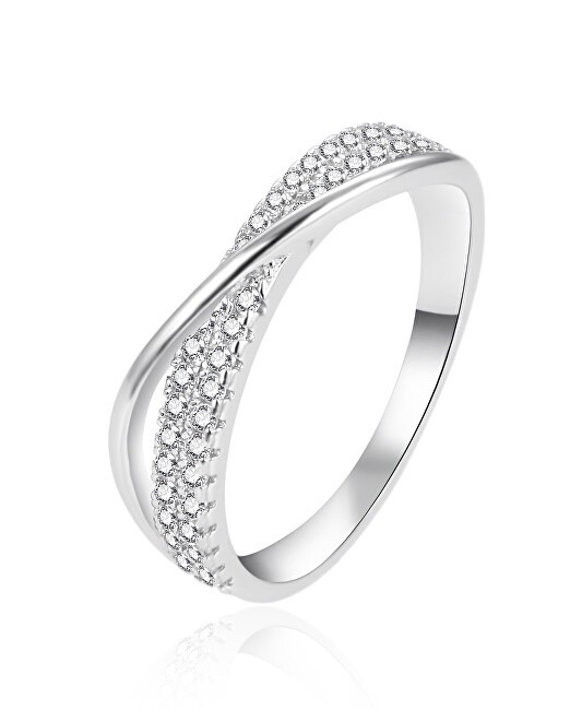Agato Elegante anello in argento con zirconi AGT-R19W - Diametro: 58 mm donna
