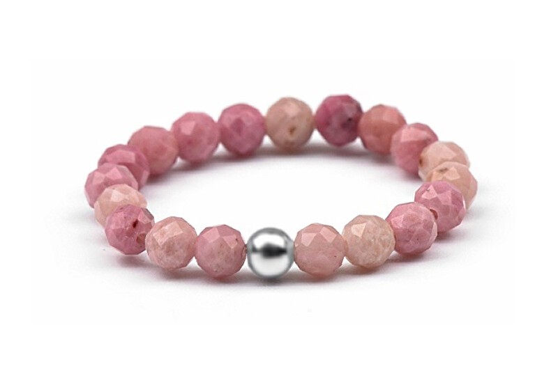 Agato Anello con perline e rodonite POL-R01 - Giro: 57 mm donna