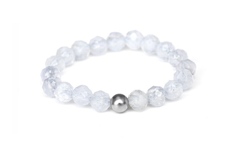 Agato Anello minerale con calcedonio POL-R17 - Diametro: 56 mm donna