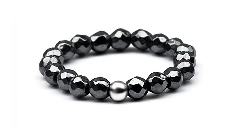 Agato Anello minerale con ematite POL-R13 - Diametro: 52 mm donna