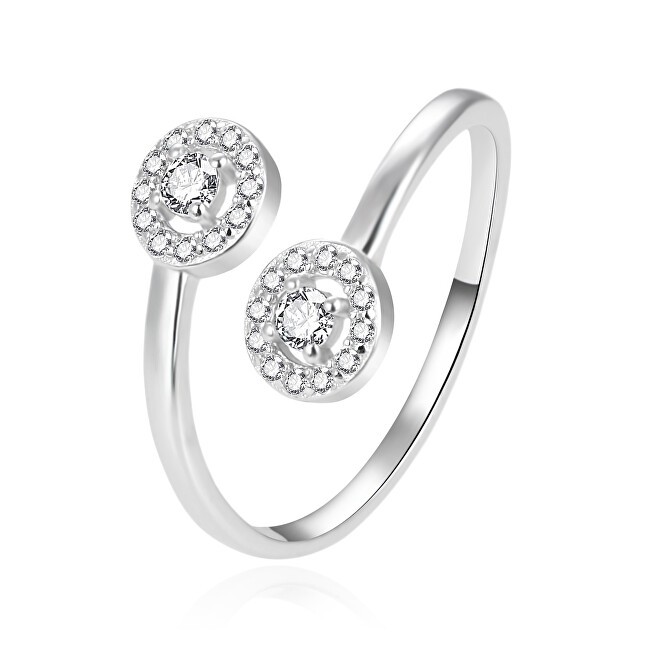 Agato Elegante anello aperto in argento con zirconi AGT-R55W - Circonferenza: 57 mm donna