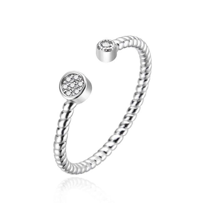 Agato Incantevole anello aperto in argento con zirconi AGT-R69W - Circonferenza: 57 mm donna