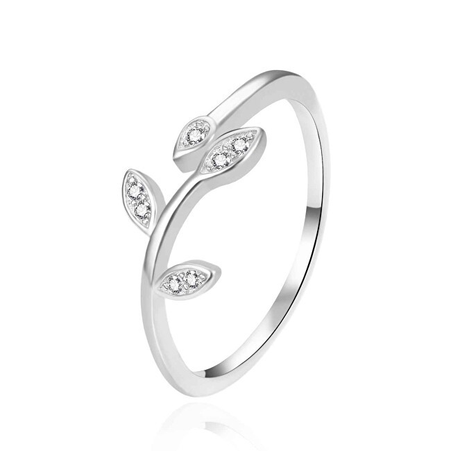 Agato Anello scintillante in argento con foglie AGT-R65W - Circuito: 54 mm donna