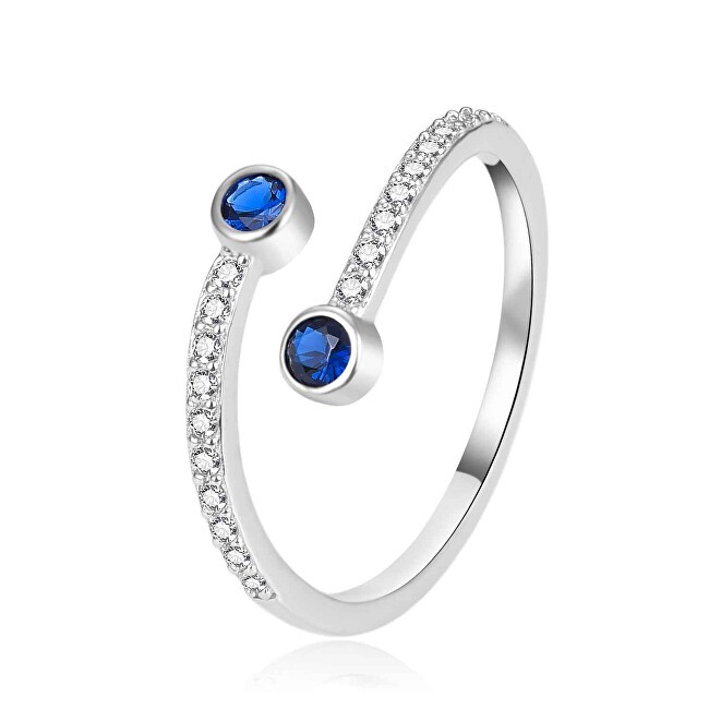 Agato Anello moderno aperto in argento con zirconi AGT-R61BL - Diametro: 52 mm donna
