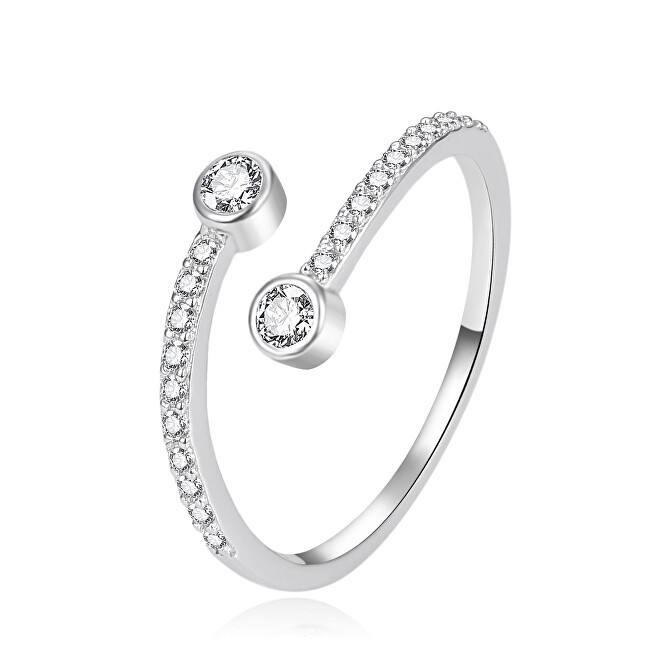 Agato Delicato anello aperto in argento con zirconi AGT-R62W - Diametro: 57 mm donna
