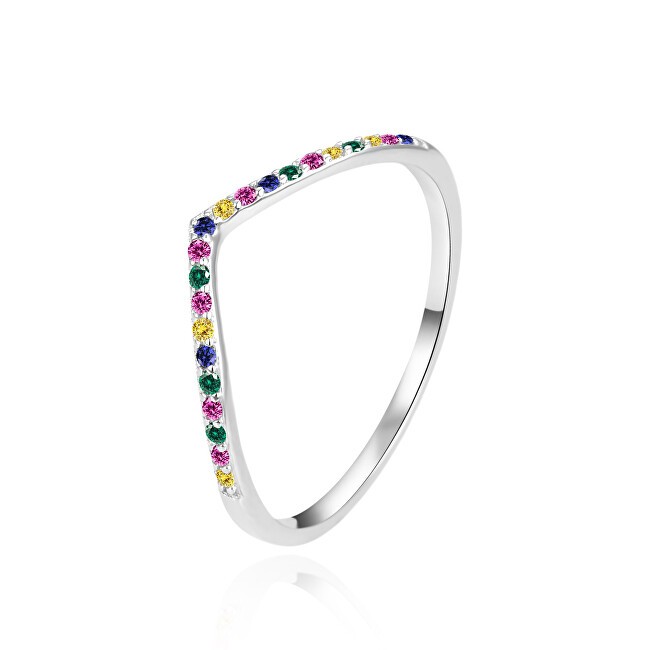 Agato Elegante anello in argento con zirconi colorati AGT-R58C - Diametro: 58 mm donna