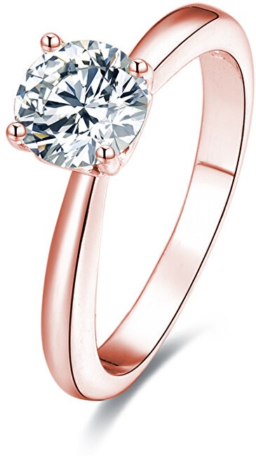Benet Anello in argento placcato oro rosa con cristalli AGG201 - Diametro: 56 mm donna