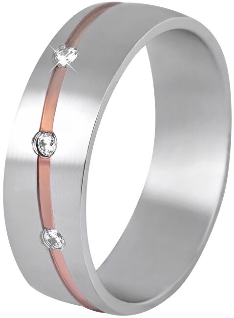 Beneto Exclusive Fede nuziale bicolore da donna in acciaio SPD07 - Diametro: 57 mm donna
