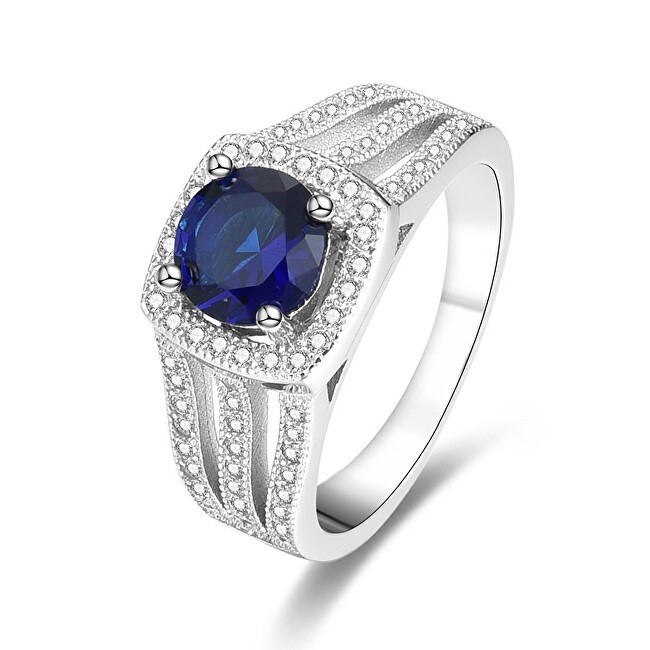 Benet Anello in argento con cristallo blu AGG326 - Diametro: 52 mm donna