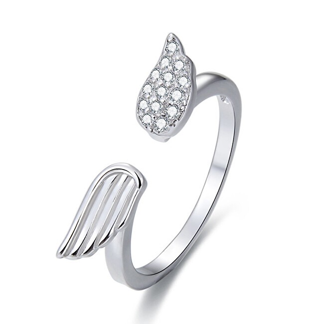Beneto Anello aperto in argento con zirconi AGG336 - Diametro: 60 mm donna