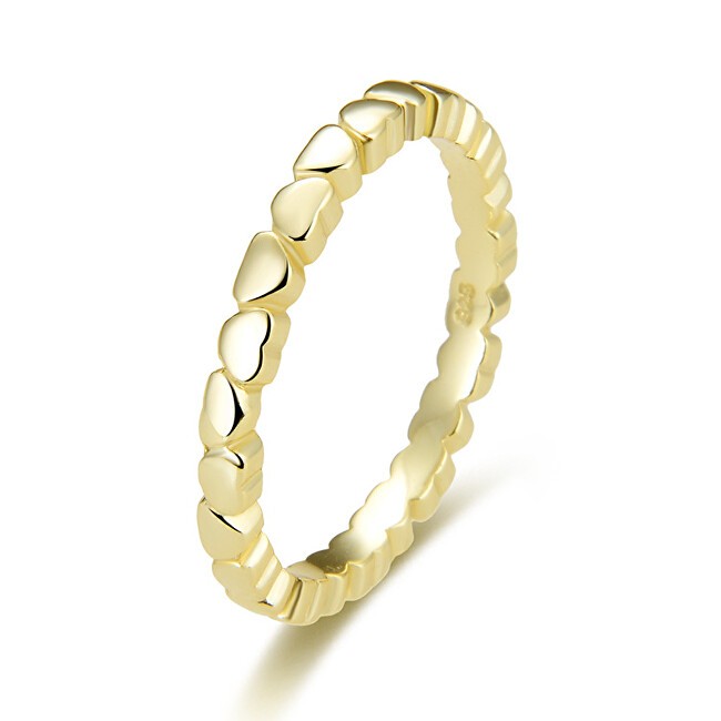 Beneto Anello in argento placcato oro con cuori AGG344-GOLD - Diametro: 62 mm donna