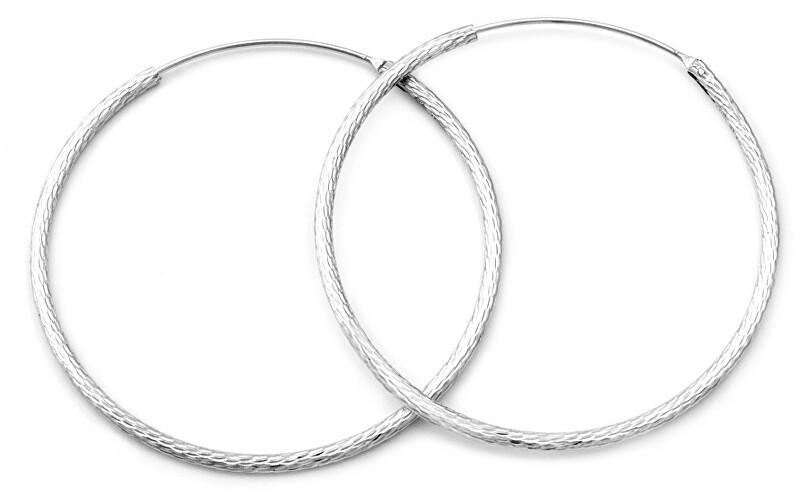 Beneto Orecchini rotondi in argento scintillante AGUC1240 - Diametro: 4,5 centimetri donna