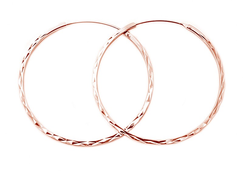 Beneto Orecchini rotondi alla moda placcati oro in argento AGUC2439 / SCS-ROSE - Diametro: 5 cm donna