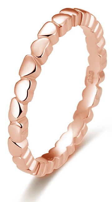 Beneto Anello in argento placcato oro con cuori AGG344-ROSE - Diametro: 54 mm donna