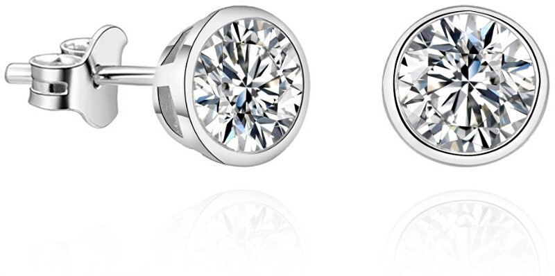 Beneto Orecchini graziosi con zircone scintillante AGUP - Diametro: 0.6 cm donna