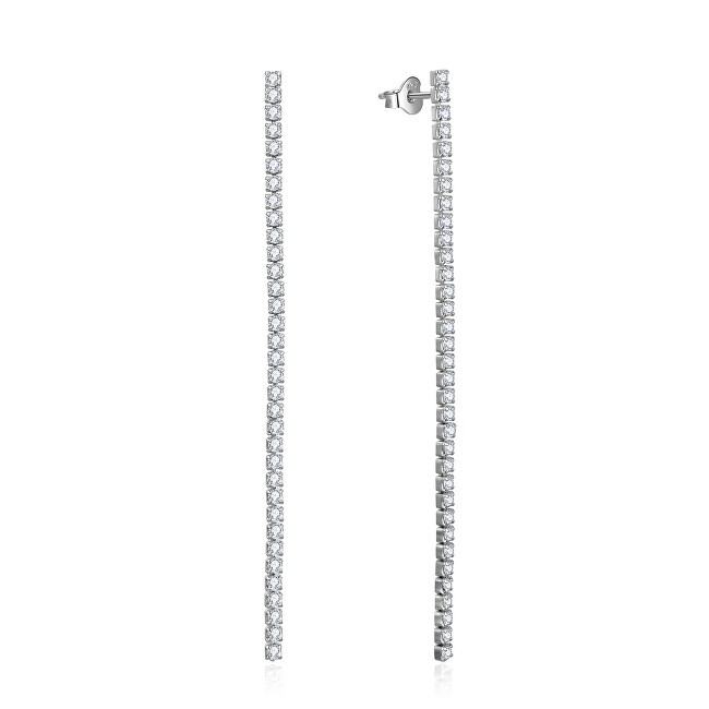 Beneto Orecchini lunghi in argento con zirconi AGUV2672 - Lunghezza: 6 cm donna