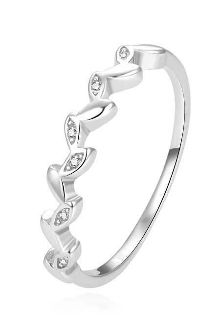 Beneto Affascinante anello in argento con zirconi trasparenti AGG389 - Diametro: 52 mm donna