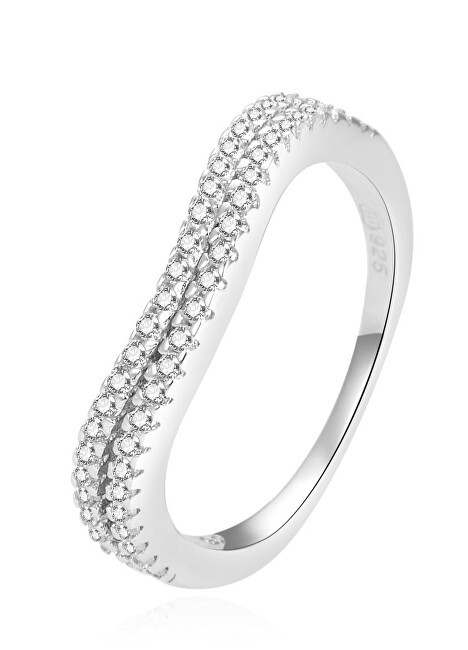 Benet Anello moderno in argento con zirconi AGG230 - Diametro: 52 mm donna