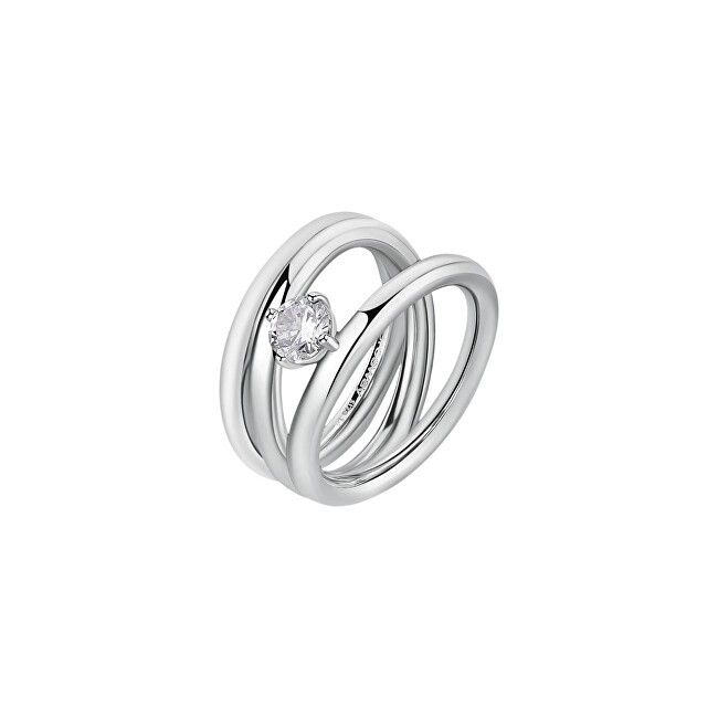 Brosway Anello in acciaio massiccio con nastro in zircone BBN45 - Circonferenza: 56 mm donna