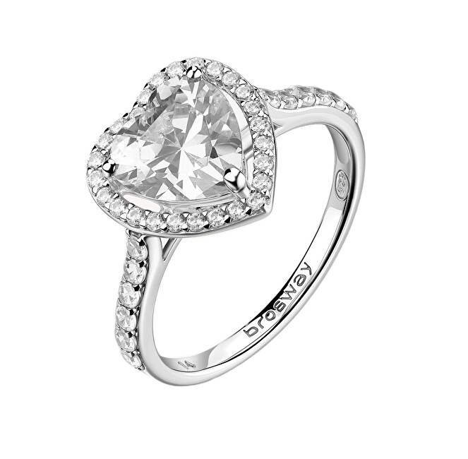 Brosway Anello a forma di cuore in argento con zirconi cubici Fancy Infinite White FIW166 - Circonferenza: 56 mm donna