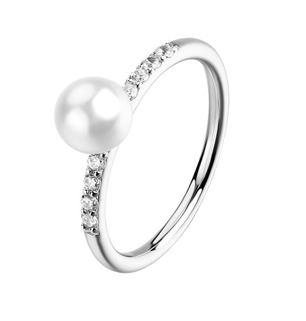 Brosway Elegante anello in argento con zirconi e perla Fancy Infinite White FIW177 - Circonferenza: 52 mm donna